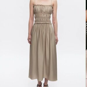 KOTN Ruffle Dress in Beige
